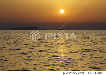 Seaside town of Turgutreis and spectacular sunsets 141616805
