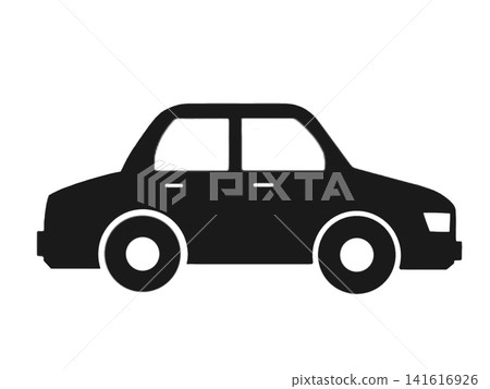 A silhouette (icon) of a passenger car viewed from the side. A silhouette (icon) of a passenger car viewed from the side. 141616926