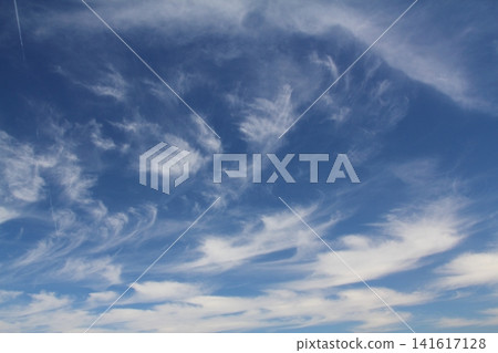 The vast blue sky and clouds sky. blue sky background with tiny clouds. blue sky panorama The vast blue sky and clouds sky. blue sky background with tiny clouds. blue sky panorama 141617128