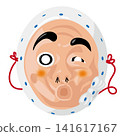 Hyottoko mask illustration 141617167