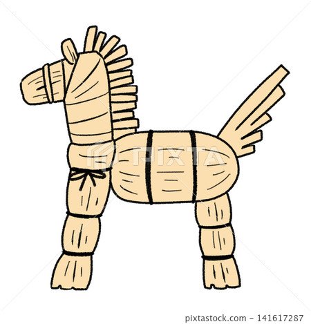 A simple and cute illustration of a straw horse. A simple and cute illustration of a straw horse. 141617287