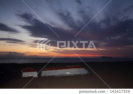 Seaside town of Turgutreis and spectacular sunsets Seaside town of Turgutreis and spectacular sunsets 141617359