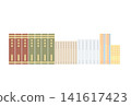 A variety of books neatly arranged. 141617423