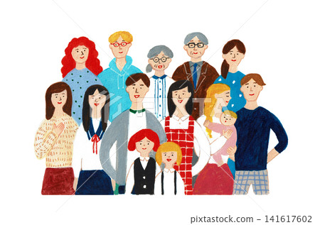 Community illustrations featuring diverse generations and families. Community illustrations featuring diverse generations and families. 141617602