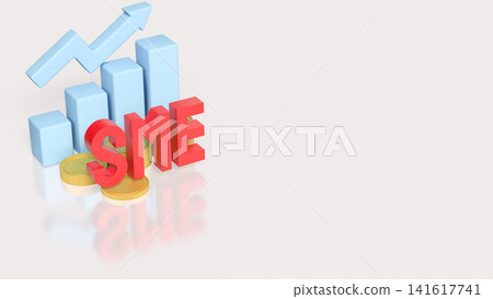 SME Financial Growth with Rising Business Chart and Coins 3d render. SME Financial Growth with Rising Business Chart and Coins 3d render. 141617741