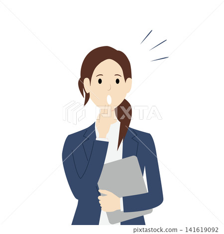 一位表情困惑的商人的插圖 141619092
