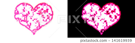 Sparkling pink heart with transparent background - decorative material Sparkling pink heart with transparent background - decorative material 141619939