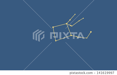 以深藍色背景為襯託的飛馬座星座線條(金色)。 以深藍色背景為襯託的飛馬座星座線條(金色)。 141619997