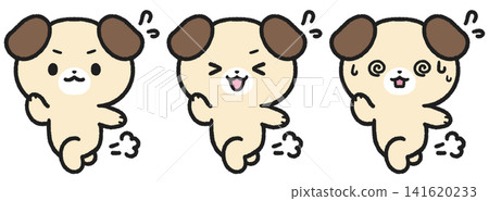 一組奔跑的狗的插圖 141620233