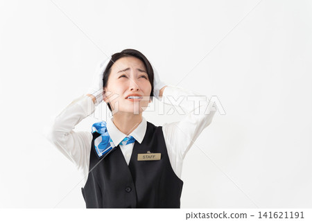 A female attendant in uniform; travel image A female attendant in uniform; travel image 141621191
