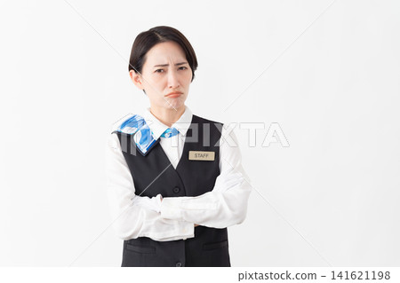 A female attendant in uniform; travel image A female attendant in uniform; travel image 141621198
