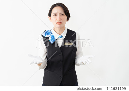 A female attendant in uniform; travel image A female attendant in uniform; travel image 141621199