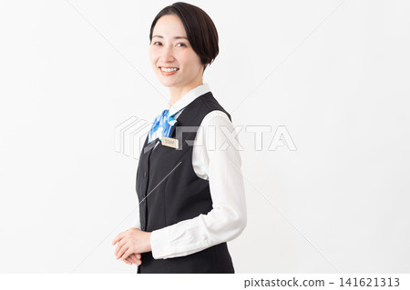 身著制服的女接待員 - 工作圖片 身著制服的女接待員 - 工作圖片 141621313