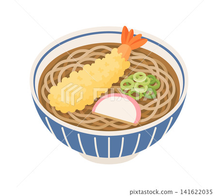 熱蕎麥麵,平面插圖 熱蕎麥麵,平面插圖 141622035