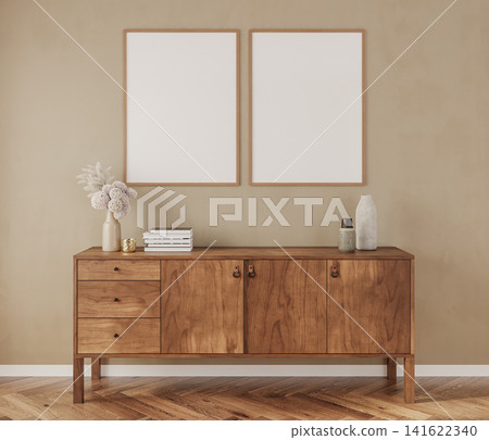 mock up poster frame on wooden wall mock up poster frame on wooden wall 141622340