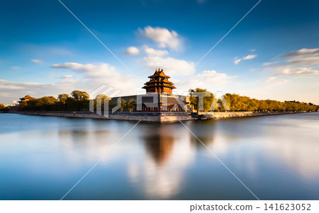 Forbidden City Corner Tower in Beijing at Sunset 141623052