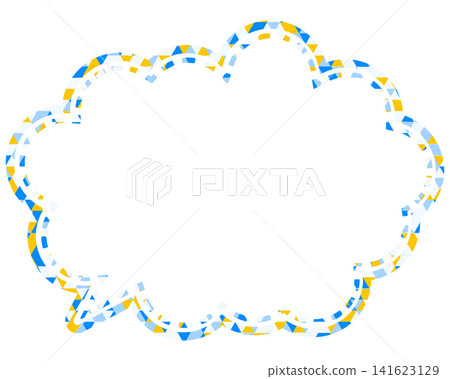 Stained glass style speech bubble, triangular pattern, rounded cloud shape Stained glass style speech bubble, triangular pattern, rounded cloud shape 141623129
