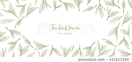 時尚手繪茶葉圖案邊框材質 / 綠茶,日式現代風格,包裝 時尚手繪茶葉圖案邊框材質 / 綠茶,日式現代風格,包裝 141623304