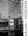A dynamic view of modern architecture with a triangular lattice glass roof in Ochanomizu, Tokyo. 141623436