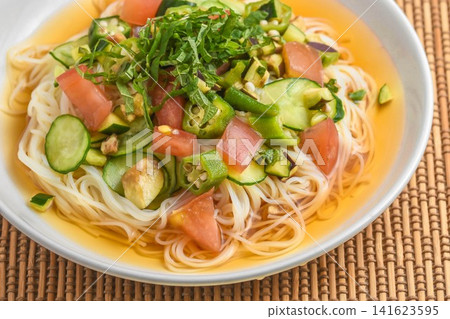 Summer staple: Somen noodles with summer vegetables Summer staple: Somen noodles with summer vegetables 141623595