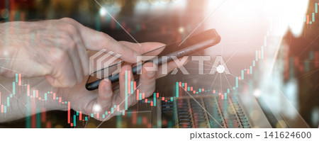 finger on smartphone finance businnes banner 141624600