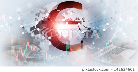 euro sign currency trading banner euro sign currency trading banner 141624601