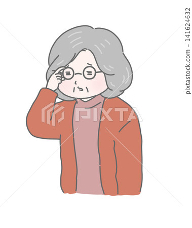 一位老婦人推了推眼鏡,瞇起了眼睛。 一位老婦人推了推眼鏡,瞇起了眼睛。 141624632