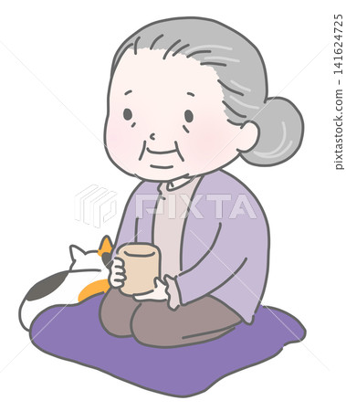 Grandma and her cat's daily life Grandma and her cat's daily life 141624725