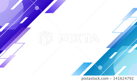 Geometric background material combining blue and purple diagonal lines and circles. Geometric background material combining blue and purple diagonal lines and circles. 141624792
