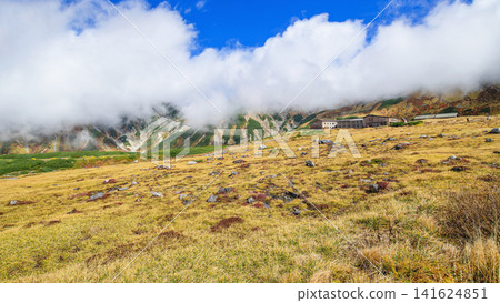 室堂高原的秋天:秋葉與室堂山屋,立山黑部阿爾卑斯山脈路線,富山縣 室堂高原的秋天:秋葉與室堂山屋,立山黑部阿爾卑斯山脈路線,富山縣 141624851