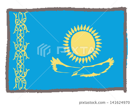 Hand-drawn Kazakh flag 141624970