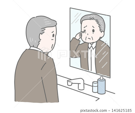 一位患有眼疾的老人 一位患有眼疾的老人 141625185