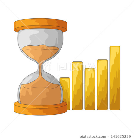 Illustration of Hourglass with graph Illustration of Hourglass with graph 141625239