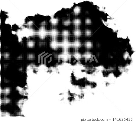 Black and White Halftone Cloud Texture Black and White Halftone Cloud Texture 141625435