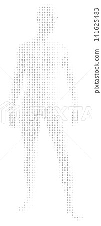 Human Figure Made Of Binary Code 141625483
