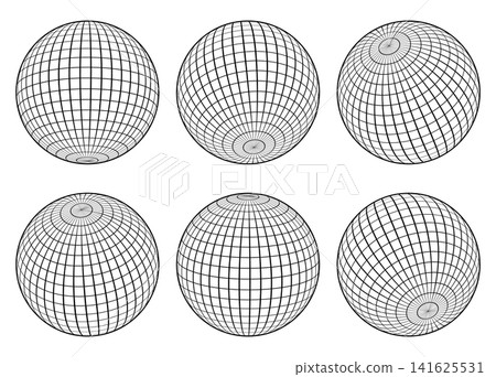 Wireframe Sphere Globe Grid Wireframe Sphere Globe Grid 141625531