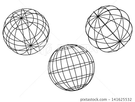 Wireframe Sphere Globe Grid Wireframe Sphere Globe Grid 141625532