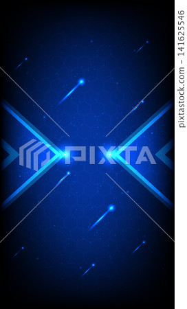 Vertical futuristic technology background with glowing arrows, light particles and hexagon grid Vertical futuristic technology background with glowing arrows, light particles and hexagon grid 141625546