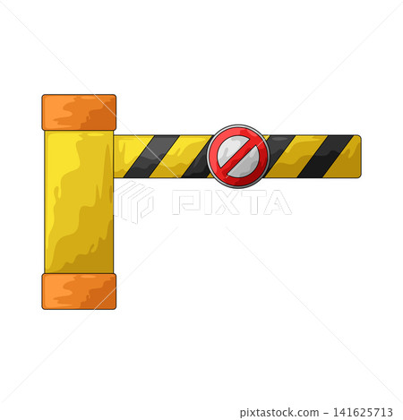 Illustration of Barrier Gate with Prohibition Sign Illustration of Barrier Gate with Prohibition Sign 141625713