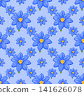 seamless pattern with blue flowers 141626078