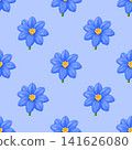 seamless pattern with blue flowers 141626080