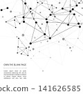 Vector dots lines black color connections. Abstract network background 141626585