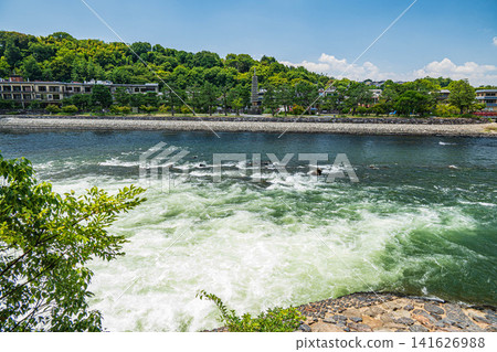 Uji River scenery, Kansai Electric Power Company Uji Power Plant discharge channel, Uji City, Kyoto Prefecture Uji River scenery, Kansai Electric Power Company Uji Power Plant discharge channel, Uji City, Kyoto Prefecture 141626988