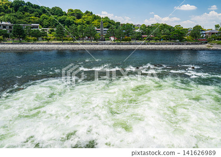 Uji River scenery, Kansai Electric Power Company Uji Power Plant discharge channel, Uji City, Kyoto Prefecture Uji River scenery, Kansai Electric Power Company Uji Power Plant discharge channel, Uji City, Kyoto Prefecture 141626989