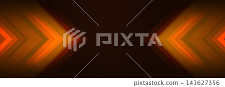 Futuristic background with orange neon arrows 141627356