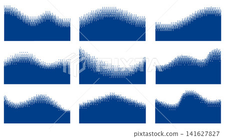 Modern wavy dividers and borders for website sections. Abstract blue curves dynamic headers and footers with bitmap effect. Perfect vector shapes for web design templates. Modern wavy dividers and borders for website sections. Abstract blue curves dynamic headers and footers with bitmap effect. Perfect vector shapes for web design templates. 141627827