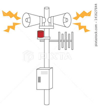 防災無線電塔的簡筆畫插圖。 防災無線電塔的簡筆畫插圖。 141627844