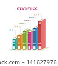 Ascending Statistics Columns Infographics Flat Design Business Presentation 141627976