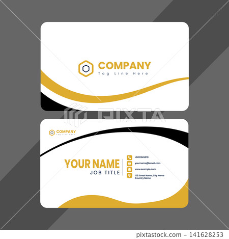 Modern Professional Corporate Business Card Template with Clean Minimal Layout for Company Branding, Creative Double Sided Visiting Card Design, Editable Print Ready Business Identity Stationery, Prof 141628253