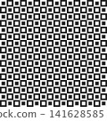 Seamless Geometric Pattern with Cross in Square, Black and White X-Shape Lattice, Minimalist Monochrome Vector Texture, Abstract Geometric Grid Background 141628585